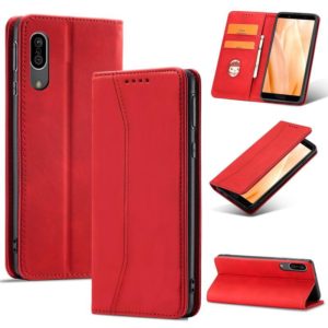 For Sharp Aquos Sense 3 Magnetic Dual-fold Leather Phone Case(Red) (OEM)