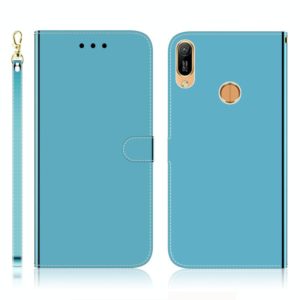For Huawei Y6 (2019) Imitated Mirror Surface Horizontal Flip Leather Case with Holder & Card Slots & Wallet & Lanyard(Blue) (OEM)