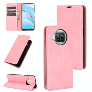 For Xiaomi Mi 10T Lite Retro-skin Business Magnetic Suction Leather Case with Holder & Card Slots & Wallet(Pink) (OEM)