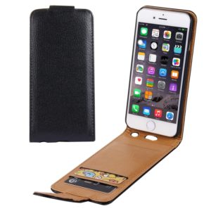 For iPhone 6 Plus & 6s Plus Litchi Texture Vertical Flip Leather Case with Card Slots(Black) (OEM)