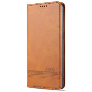 For Oppo Reno5 5G AZNS Magnetic Calf Texture Horizontal Flip Leather Case with Card Slots & Holder & Wallet(Light Brown) (AZNS) (OEM)