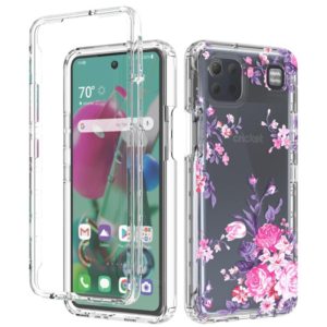 For LG K92 5G 2 in 1 High Transparent Painted Shockproof PC + TPU Protective Case(Rose) (OEM)