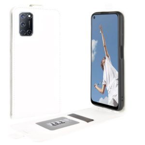 For OPPO A72 R64 Texture Single Vertical Flip Leather Protective Case with Card Slots & Photo Frame(White) (OEM)