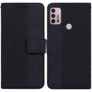 For Motorola Moto G30 / G20 / G10 / G10 Power Geometric Embossed Leather Phone Case(Black) (OEM)