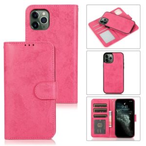 For iPhone 12 mini KLT888-2 Retro 2 in 1 Detachable Magnetic Horizontal Flip TPU + PU Leather Case with Holder & Card Slots & Photo Frame & Wallet(Rose Red) (OEM)