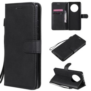 For Huawei Mate 40 Solid Color Horizontal Flip Protective Leather Case with Holder & Card Slots & Wallet & Photo Frame & Lanyard(Black) (OEM)
