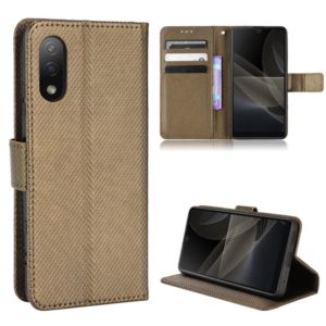 For Sony Xperia ACE II / SO-41B Diamond Texture Leather Phone Case(Brown) (OEM)