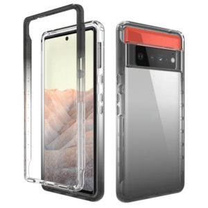 For Google Pixel 6 Pro High Transparency Two-color Gradient PC + TPU Phone Protective Case(Black) (OEM)