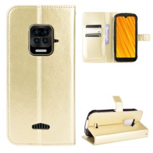 For Doogee S59 / S59 Pro Crazy Horse Texture Horizontal Flip Leather Case with Holder & Card Slots & Lanyard(Gold) (OEM)