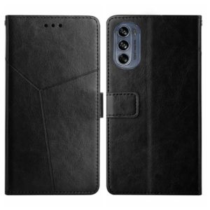 For Motorola Moto G62 5G Y Stitching Horizontal Flip Leather Phone Case(Black) (OEM)