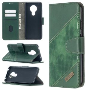 For Nokia 5.3 Matching Color Crocodile Texture Horizontal Flip PU Leather Case with Wallet & Holder & Card Slots(Green) (OEM)
