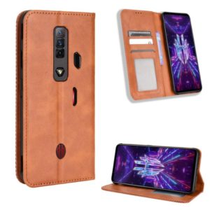 For For ZTE nubia Red Magic 7 Magnetic Buckle Retro Texture Leather Phone Case(Brown) (OEM)