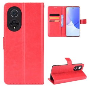 For Huawei nova 9 Crazy Horse Texture Horizontal Flip Phone Leather Case with Holder & Card Slots & Lanyard(Red) (OEM)