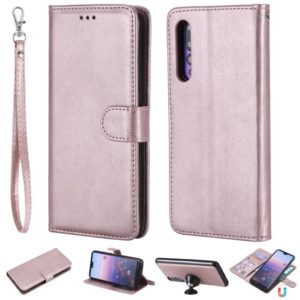 For Huawei P20 Pro Solid Color Horizontal Flip Protective Case with Holder & Card Slots & Wallet & Photo Frame & Lanyard(Rose Gold) (OEM)