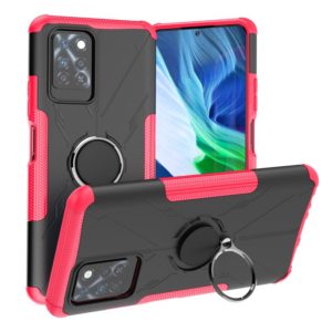 For Infinix Note 10 Pro Armor Bear Shockproof PC + TPU Protective Case with Ring Holder(Rose Red) (OEM)