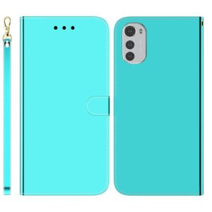 For Motorola Moto E32 Imitated Mirror Surface Leather Phone Case(Mint Green) (OEM)