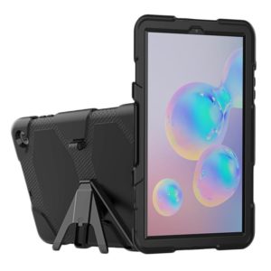 For Samsung Galaxy Tab S6 Lite P610 Shockproof Colorful Silicon + PC Protective Case with Holder & Pen Slot(Black) (OEM)