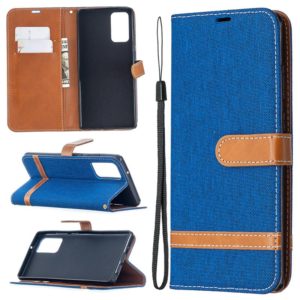 For Samsung Galaxy Note20 Color Matching Denim Texture Horizontal Flip Leather Case with Holder & Card Slots & Wallet & Lanyard(Royal Blue) (OEM)