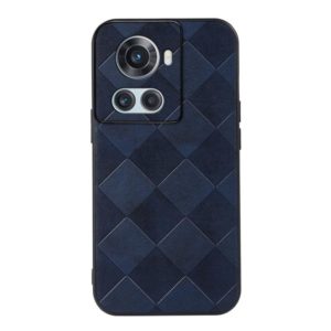 For OnePlus 10R / Ace Weave Plaid PU Phone Case(Blue) (OEM)