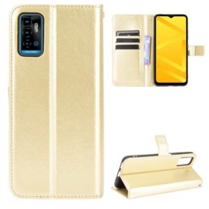 For ZTE Blade A71 Crazy Horse Texture Horizontal Flip Leather Case with Holder & Card Slots & Lanyard(Gold) (OEM)