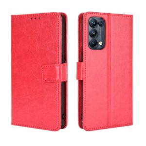 For OPPO Reno5 Pro 5G Retro Crazy Horse Texture Horizontal Flip Leather Case with Holder & Card Slots & Photo Frame(Red) (OEM)