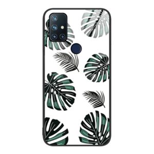 For OnePlus Nord N10 5G Colorful Painted Glass Phone Case(Banana Leaf) (OEM)