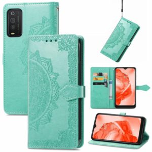For TCL 205 Mandala Flower Embossed Horizontal Flip Leather Phone Case(Green) (OEM)
