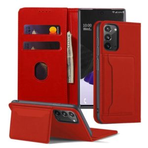 For Samsung Galaxy Note20 Ultra 5G Strong Magnetism Shockproof Horizontal Flip Liquid Feel Leather Case with Holder & Card Slots & Wallet(Red) (OEM)