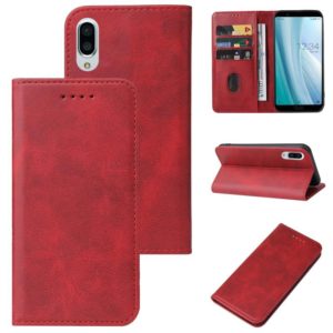 For Sharp Aquos Sense 3 Plus Magnetic Closure Leather Phone Case(Red) (OEM)
