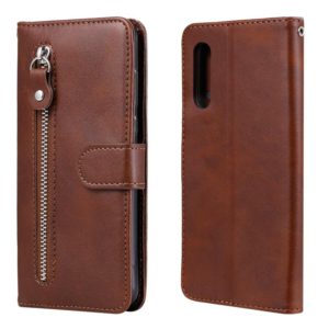 For LG Velvet Fashion Calf Texture Zipper Horizontal Flip Leather Case with Holder & Card Slots & Wallet(Brown) (OEM)