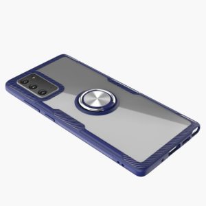 For Samsung Galaxy Note 20 Shockproof Transparent TPU + Acrylic Protective Case, with Ring Holder(Navy Blue) (OEM)