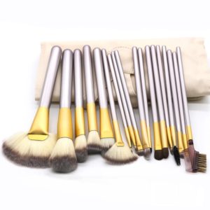 18 in 1 High-grade Beige Beauty Makeup Brushes Tools Kit, Size: 25*46cm (OEM)