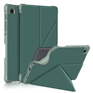 For Samsung Galaxy Tab A7 Lite 8.7 T220 / T225 Multi-folding Horizontal Flip PU Leather Shockproof Case with Holder(Dark Green) (OEM)