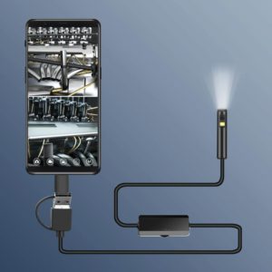 AN100 3 in 1 IP68 Waterproof USB-C / Type-C + Micro USB + USB Dual Cameras Industrial Digital Endoscope with 9 LEDs, Support Android System, Lens Diameter: 8mm, Length:2m Hard Cable (OEM)