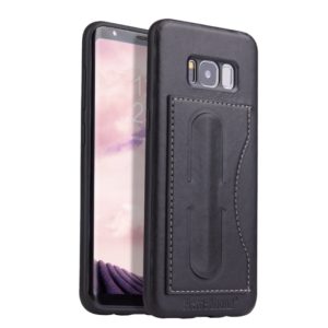 Fierre Shann Full Coverage Protective Leather Case for Galaxy S8, with Holder & Card Slot(Black) (OEM)