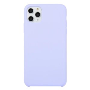 For iPhone 11 Pro Solid Color Solid Silicone Shockproof Case (Light Purple) (OEM)