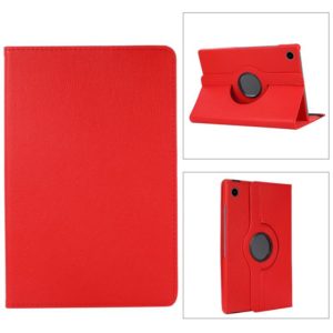 For Samsung Galaxy Tab A8 360 Degree Rotation Litchi Texture Tablet Leather Case with Holder & Sleep / Wake-up Function(Red) (OEM)