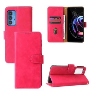 Solid Color Skin Feel Magnetic Buckle Horizontal Flip Calf Texture PU Leather Case with Holder & Card Slots & Wallet For Motorola Moto Edge 20 Pro(Rose Red) (OEM)