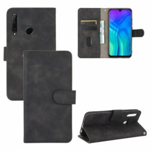 For Huawei Honor 10i / 20i / Enjoy 9s Solid Color Skin Feel Magnetic Buckle Horizontal Flip Calf Texture PU Leather Case with Holder & Card Slots & Wallet(Black) (OEM)