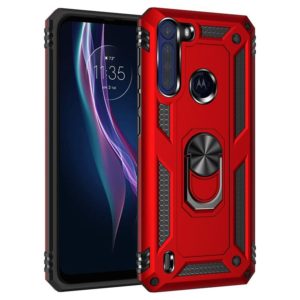 For Motorola Moto One Fusion Shockproof TPU + PC Protective Case with 360 Degree Rotating Holder(Red) (OEM)
