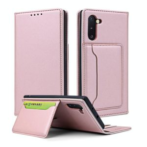 For Samsung Galaxy Note10 Strong Magnetism Liquid Feel Horizontal Flip Leather Case with Holder & Card Slots & Wallet(Rose Gold) (OEM)