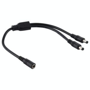 5.5 x 2.1mm 1 to 2 Female to Male Plug DC Power Splitter Adapter Power Cable, Cable Length: 30cm(Black) (OEM)