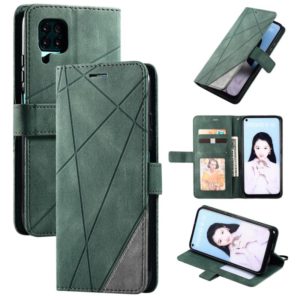 For Huawei P40 Lite Skin Feel Splicing Horizontal Flip Leather Case with Holder & Card Slots & Wallet & Photo Frame(Green) (OEM)