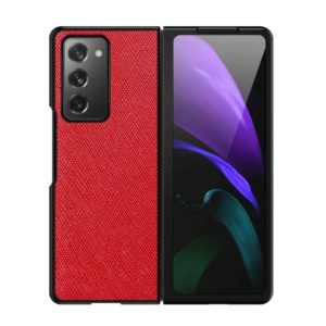 For Samsung Galaxy Z Fold2 5G Cross Texture PU Shockproof Protective Case(Red) (OEM)