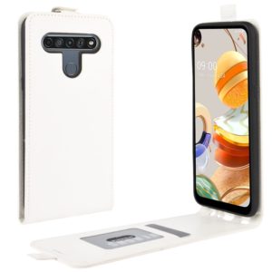 For LG K61 R64 Texture Single Vertical Flip Leather Protective Case with Card Slots & Photo Frame(White) (OEM)