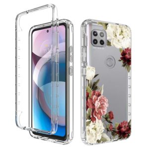 For Motorola One 5G Ace PC+TPU Transparent Painted Phone Case(Rose) (OEM)