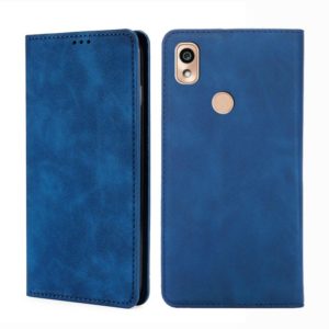 For Kyocera KY-51B Skin Feel Magnetic Horizontal Flip Leather Phone Case(Blue) (OEM)