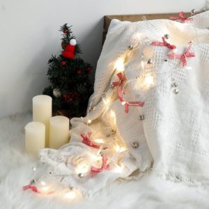 2m 20LEDs Christmas String Lights Christmas Bells Ball Decoration Lamp, Style: Lattice Bowknot Bell (OEM)