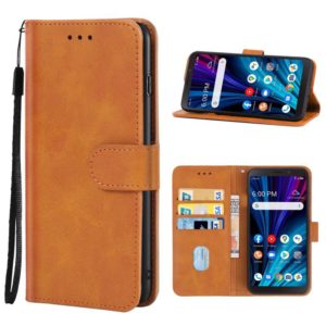 Leather Phone Case For TCL A3X(Brown) (OEM)