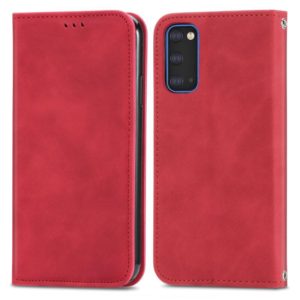 For Samsung Galaxy S20 Retro Skin Feel Business Magnetic Horizontal Flip Leather Case with Holder & Card Slots & Wallet & Photo Frame(Red) (OEM)